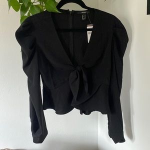NWT tie front long sleeve blouse